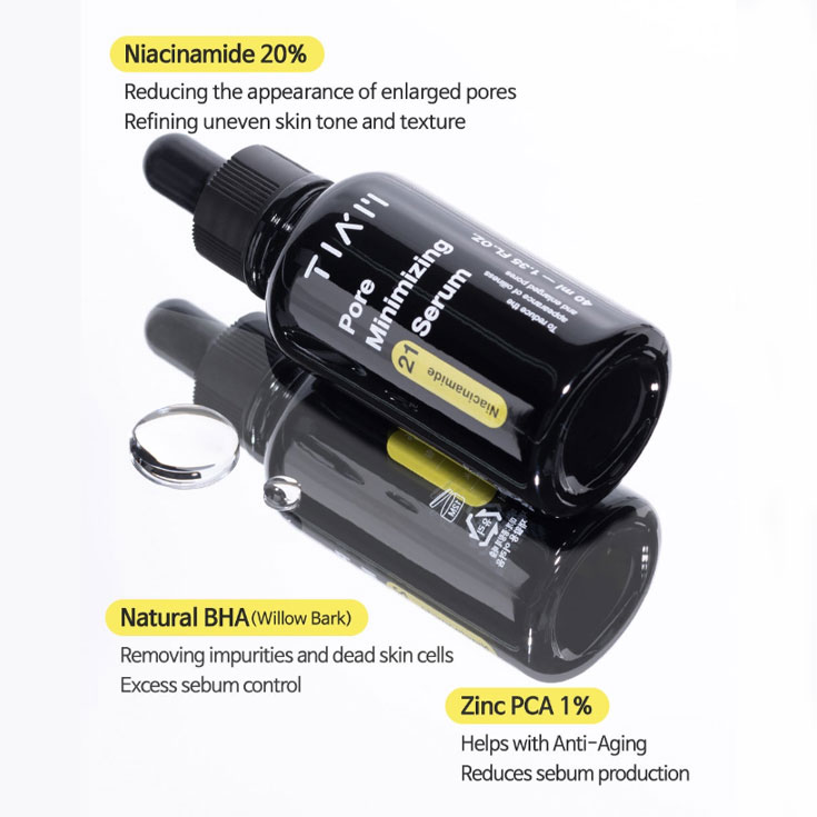 TIAM-Pore-Minimizing-21-SERUM3 ترکیبات کلیدی سرم کوچک کننده منافذ تیام