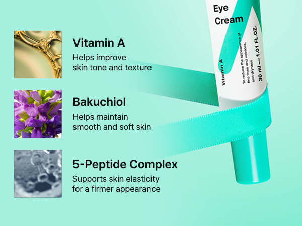 TIAM Vita A Bakuchiol Firming Eye Cream5 ترکیبات اصلی کرم دور چشم ویتامین A تیام
