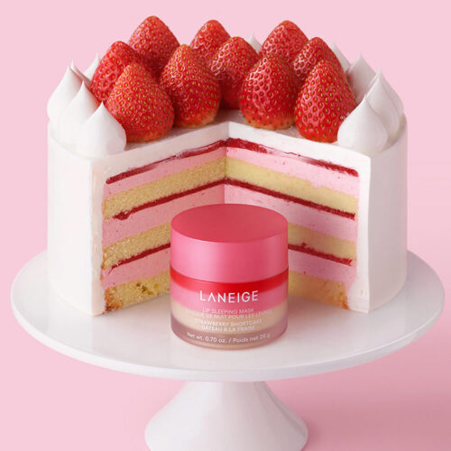 laneige-lip-sleeping-mask-strawberry-shortcake-7 ماسک شب لانیژ با طعم کیک توت فرنگی